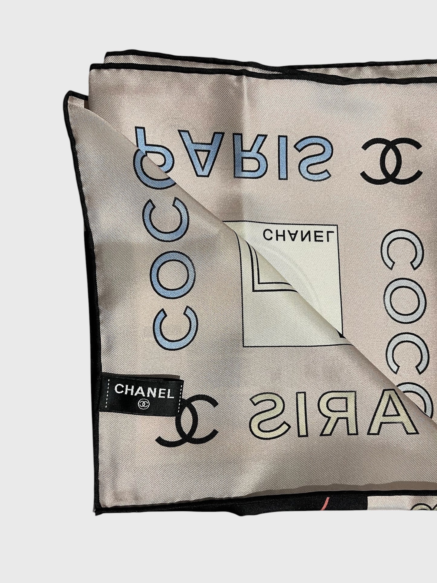 Foulard Chanel Rose/Noir