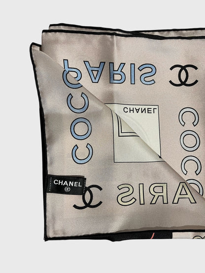Foulard Chanel Rose/Noir