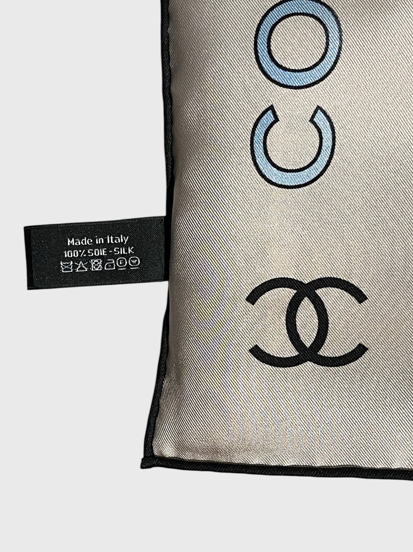 Foulard Chanel Rose/Noir