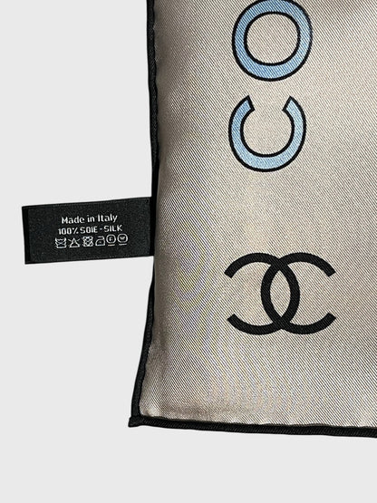 Foulard Chanel Rose/Noir