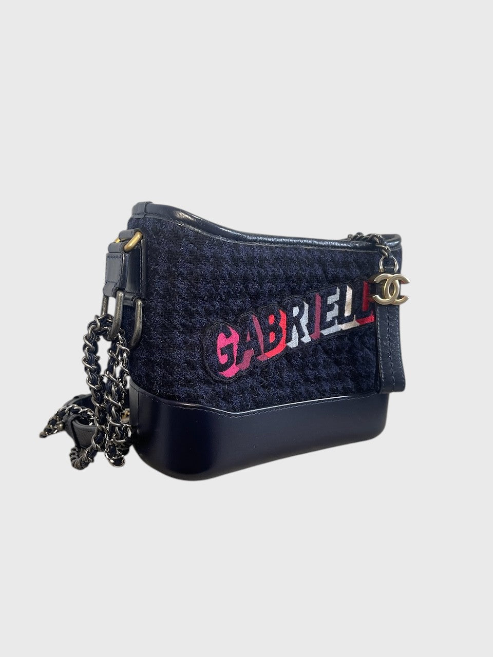 Sac Chanel Gabrielle tweed bleu