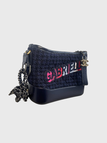 Sac Chanel Gabrielle tweed bleu