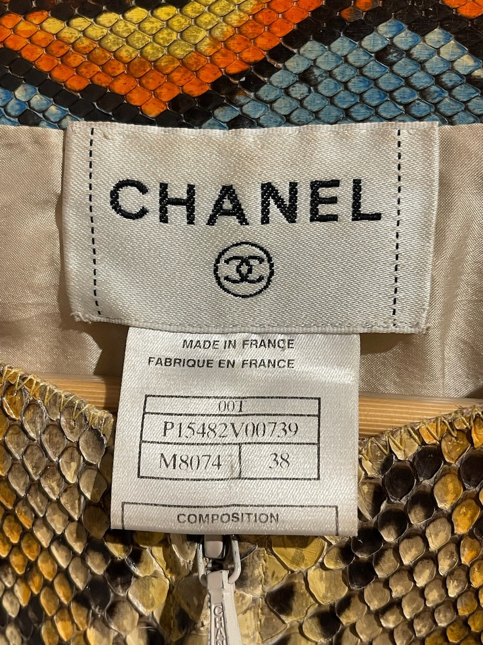 Veste Chanel python T.38