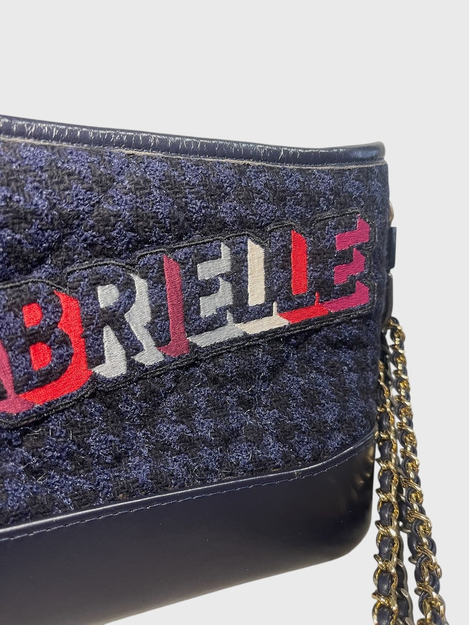Sac Chanel Gabrielle tweed bleu