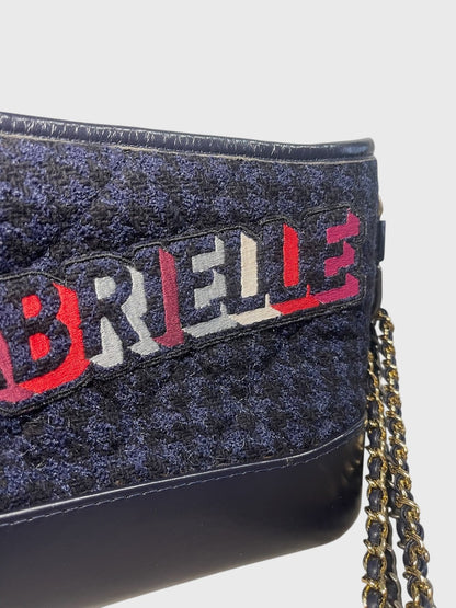 Sac Chanel Gabrielle tweed bleu