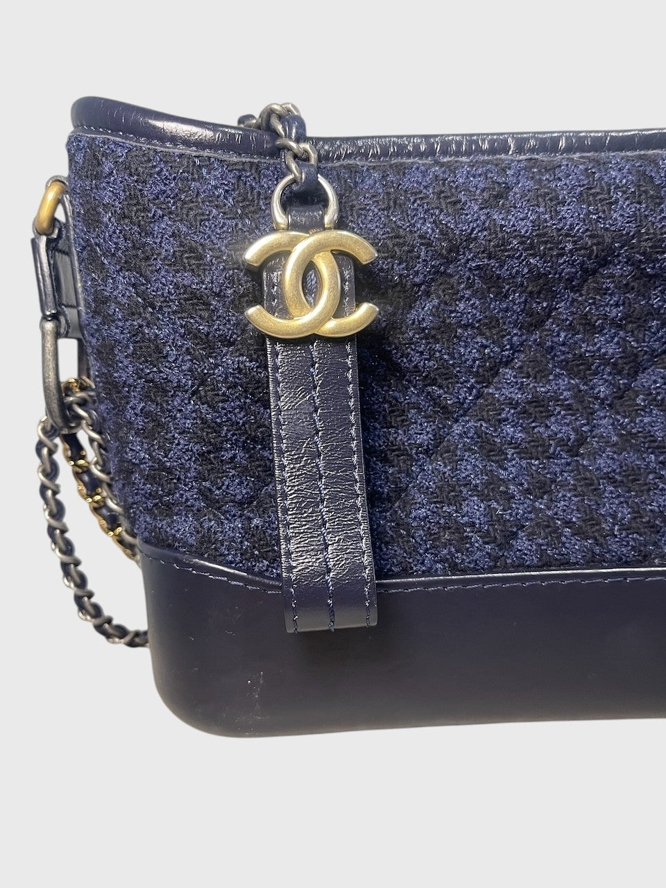 Sac Chanel Gabrielle tweed bleu
