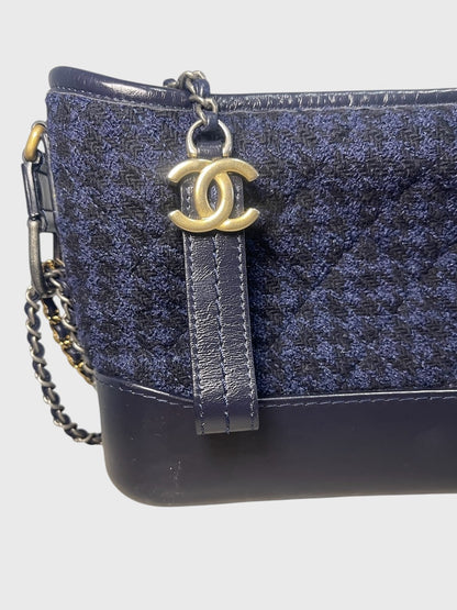 Sac Chanel Gabrielle tweed bleu