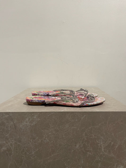 Sandales Christian Louboutin argents T.39,5