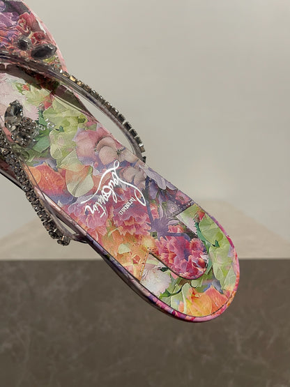 Sandales Christian Louboutin argents T.39,5