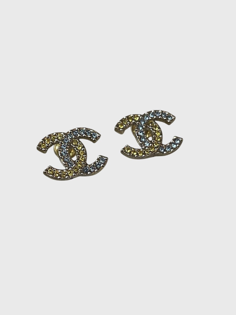 Boucles d'oreilles Chanel mini jaune