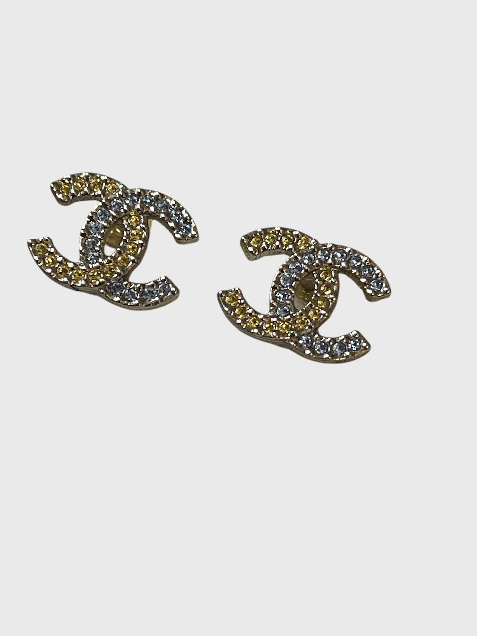 Boucles d'oreilles Chanel mini jaune