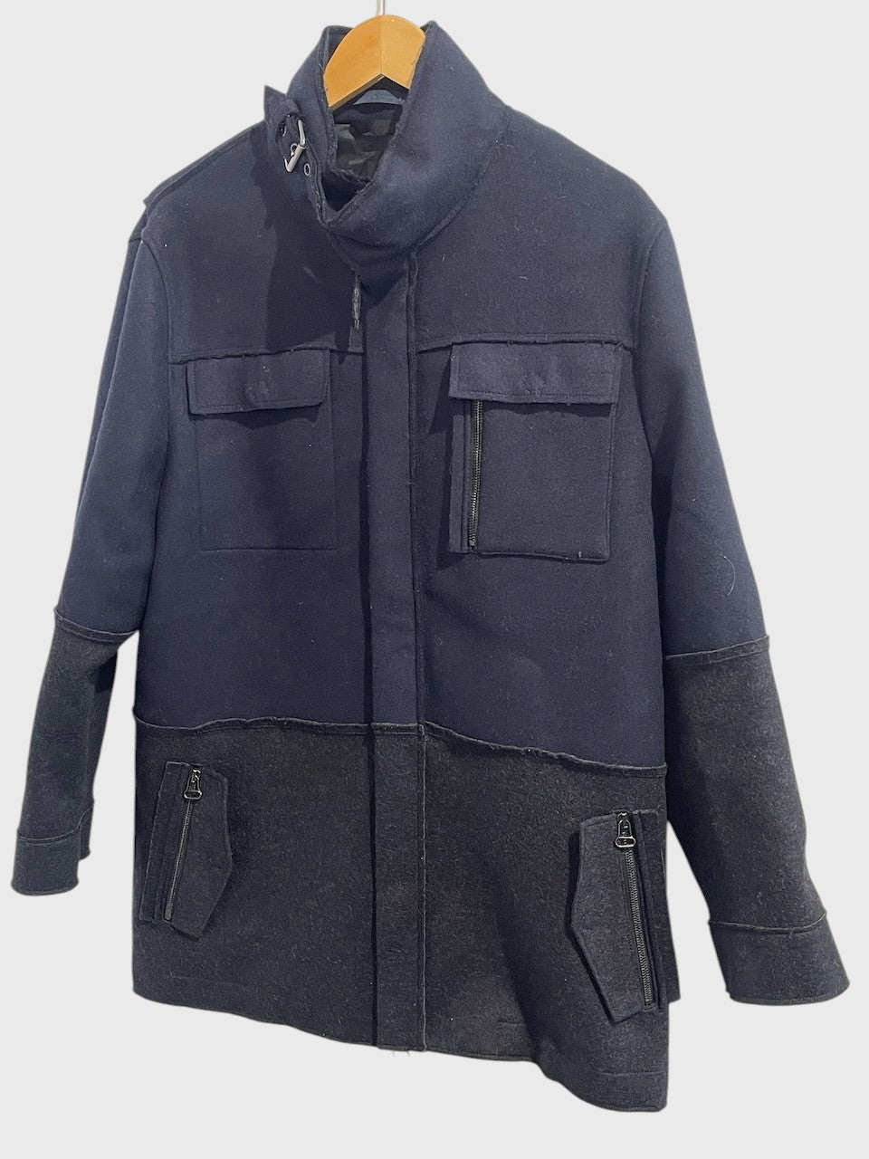 Manteau Lanvin bleu marine T.52