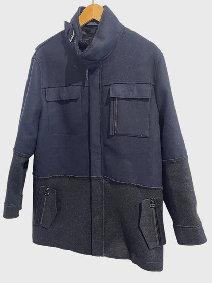 Manteau Lanvin bleu marine T.52