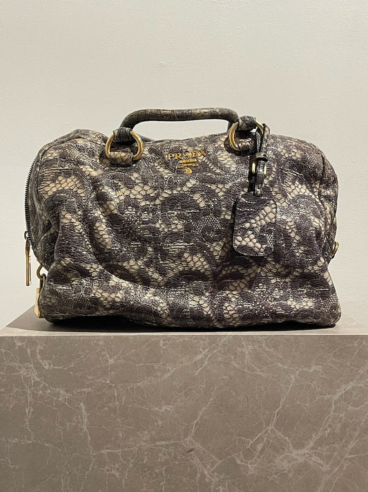 Sac Prada imprimé dentelle