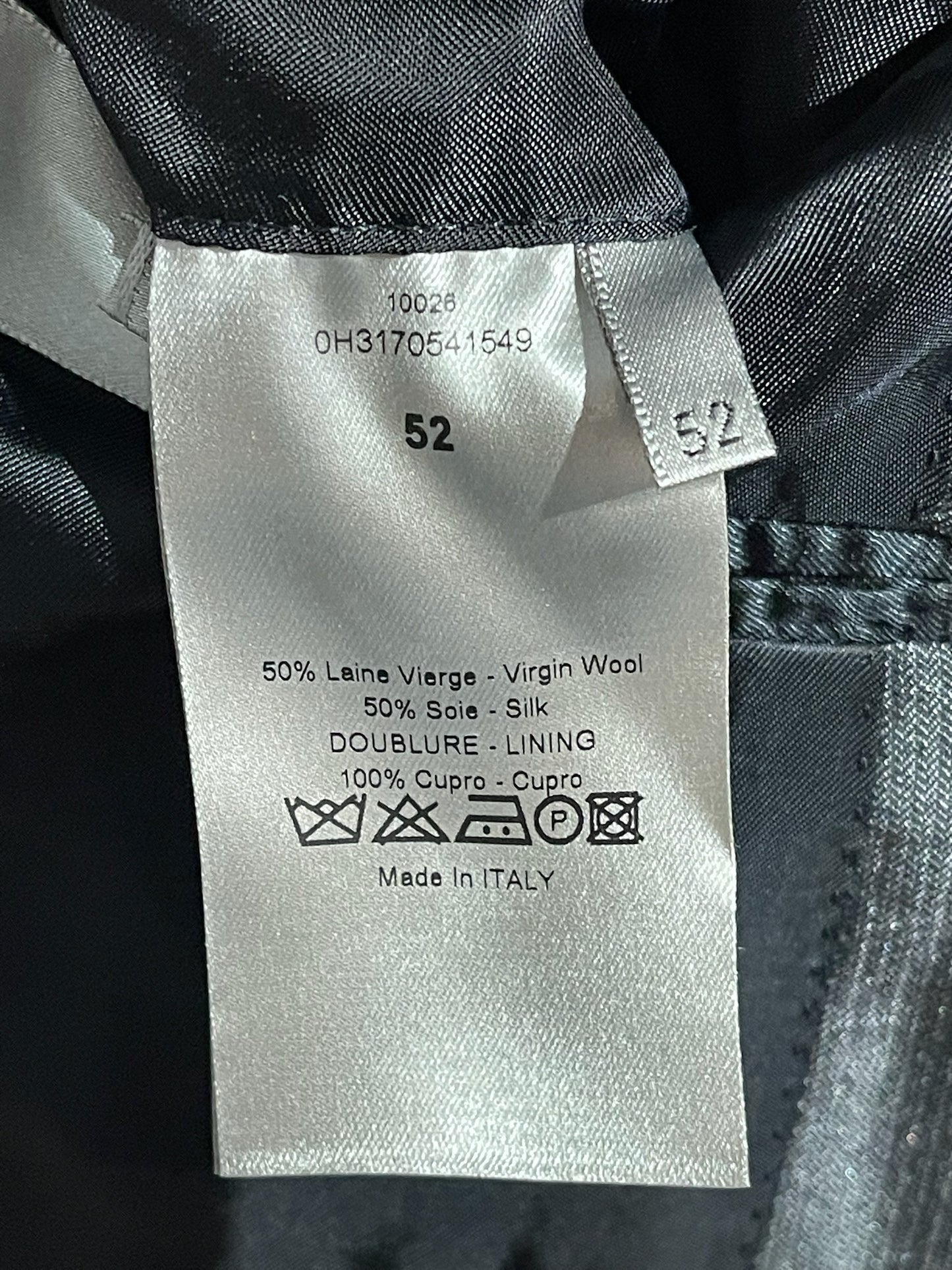 ostume Dior Homme gris T.52