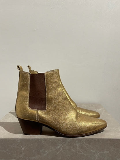 Bottines Saint Laurent dorées T.37