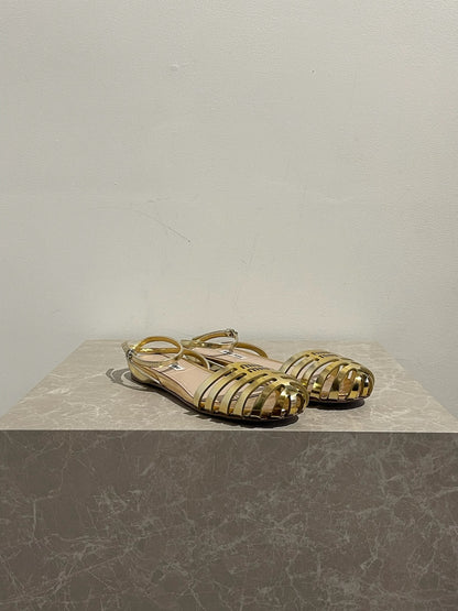 Sandales Miu Miu dorées T.37,5