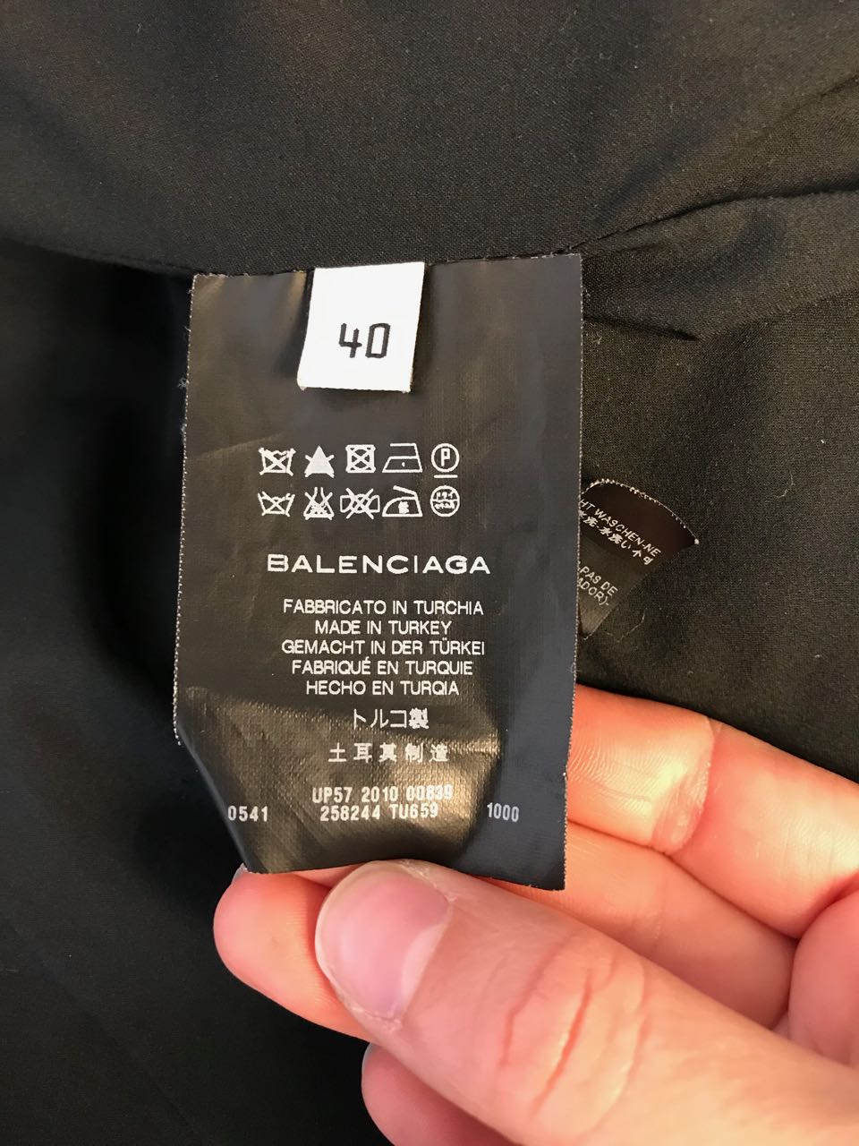 Veste en cuir Balenciaga noire T.40