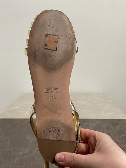 Sandales Miu Miu dorées T.37,5