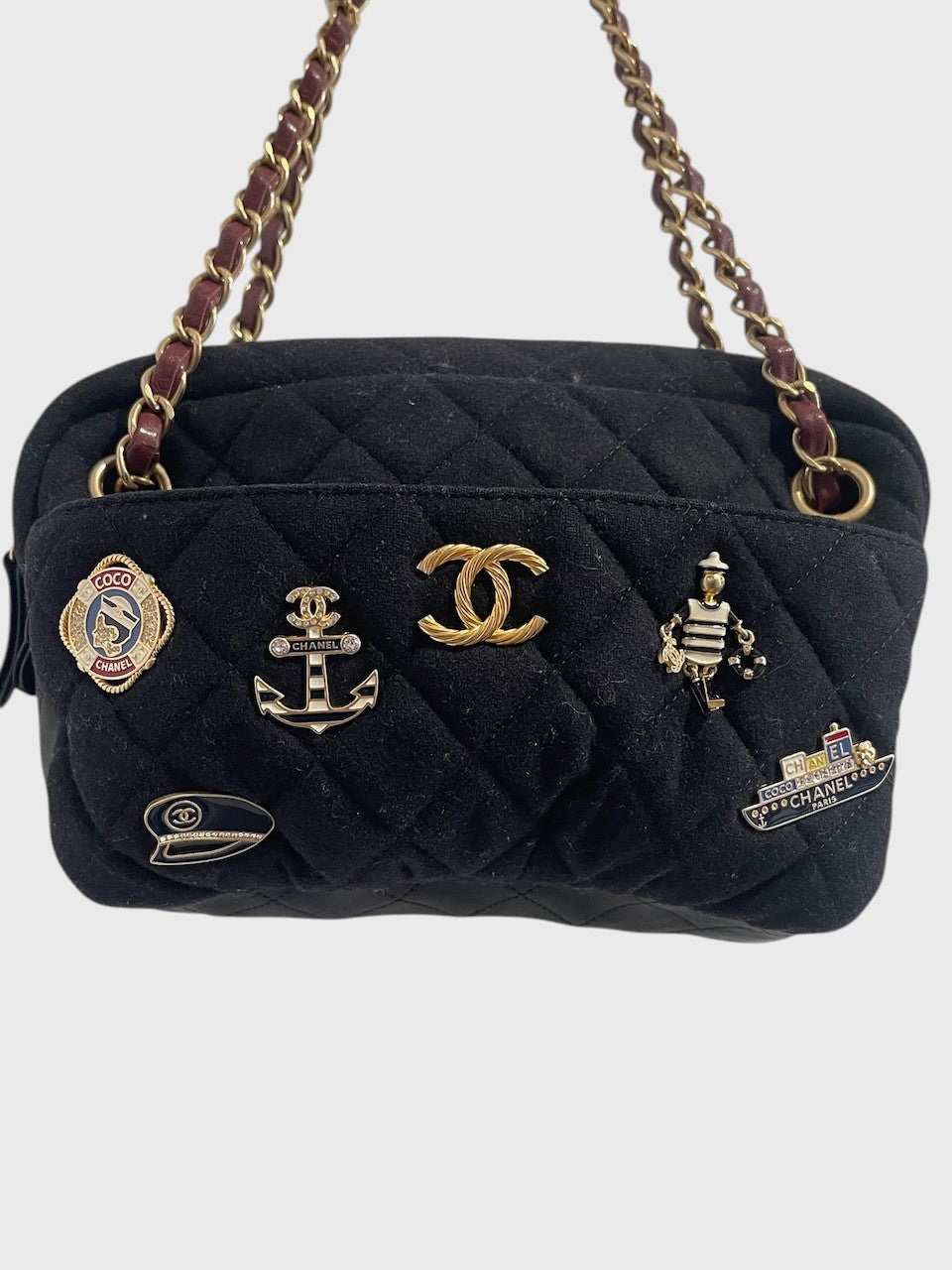 Sac Chanel Camera jersey noir