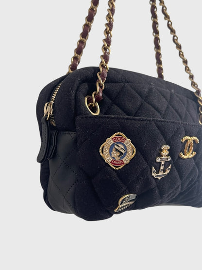 Sac Chanel Camera jersey noir