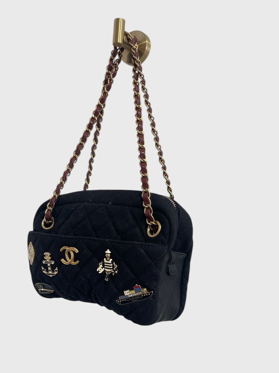 Sac Chanel Camera jersey noir