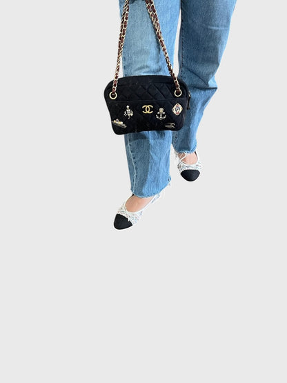 Sac Chanel Camera jersey noir
