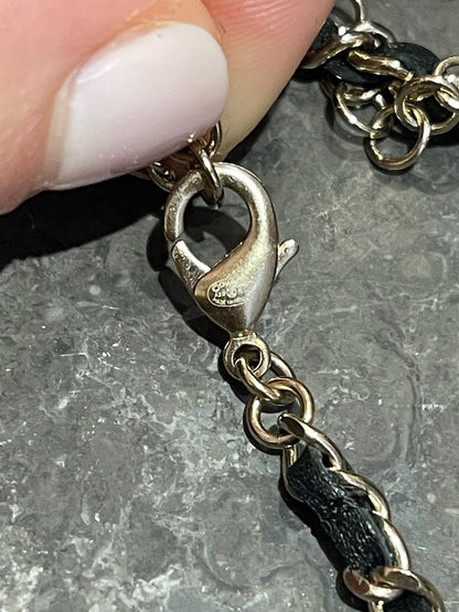 Collier Chanel cuir CC