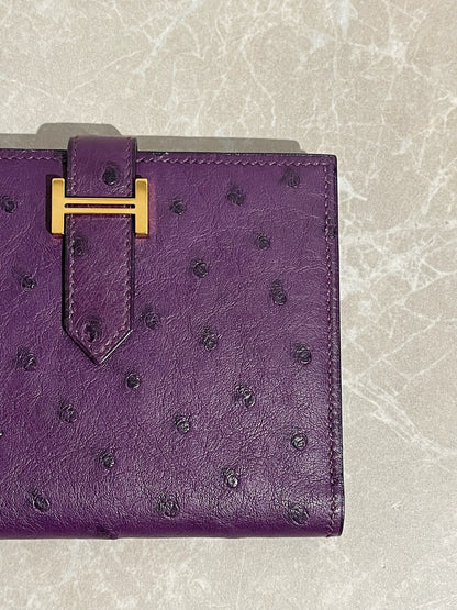 Portefeuille Hermès Béarn violet