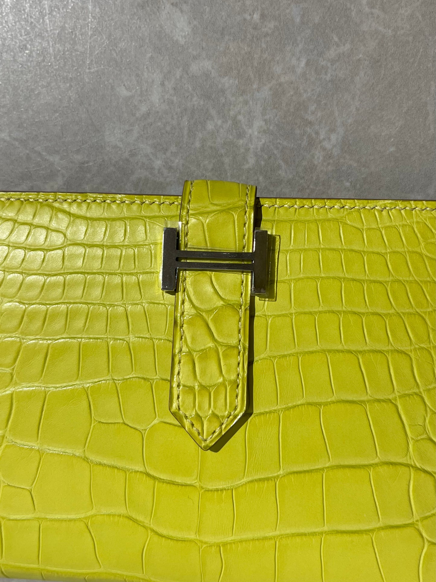 Portefeuille Hermès Béarn jaune