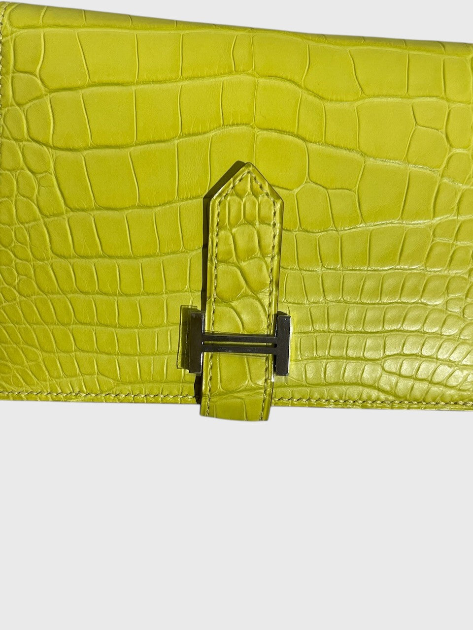Portefeuille Hermès Béarn jaune