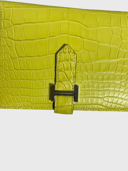 Portefeuille Hermès Béarn jaune