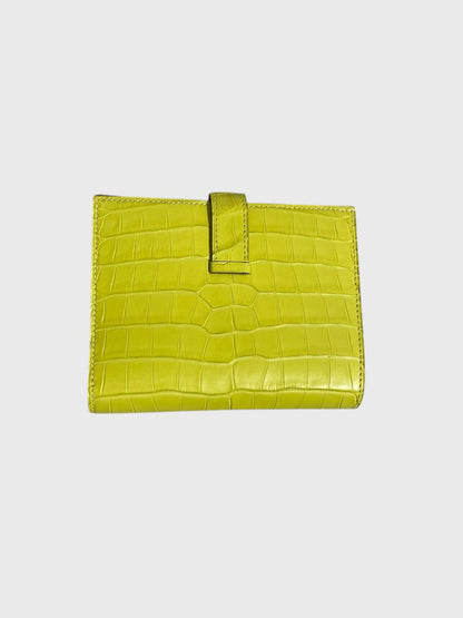 Portefeuille Hermès Béarn jaune