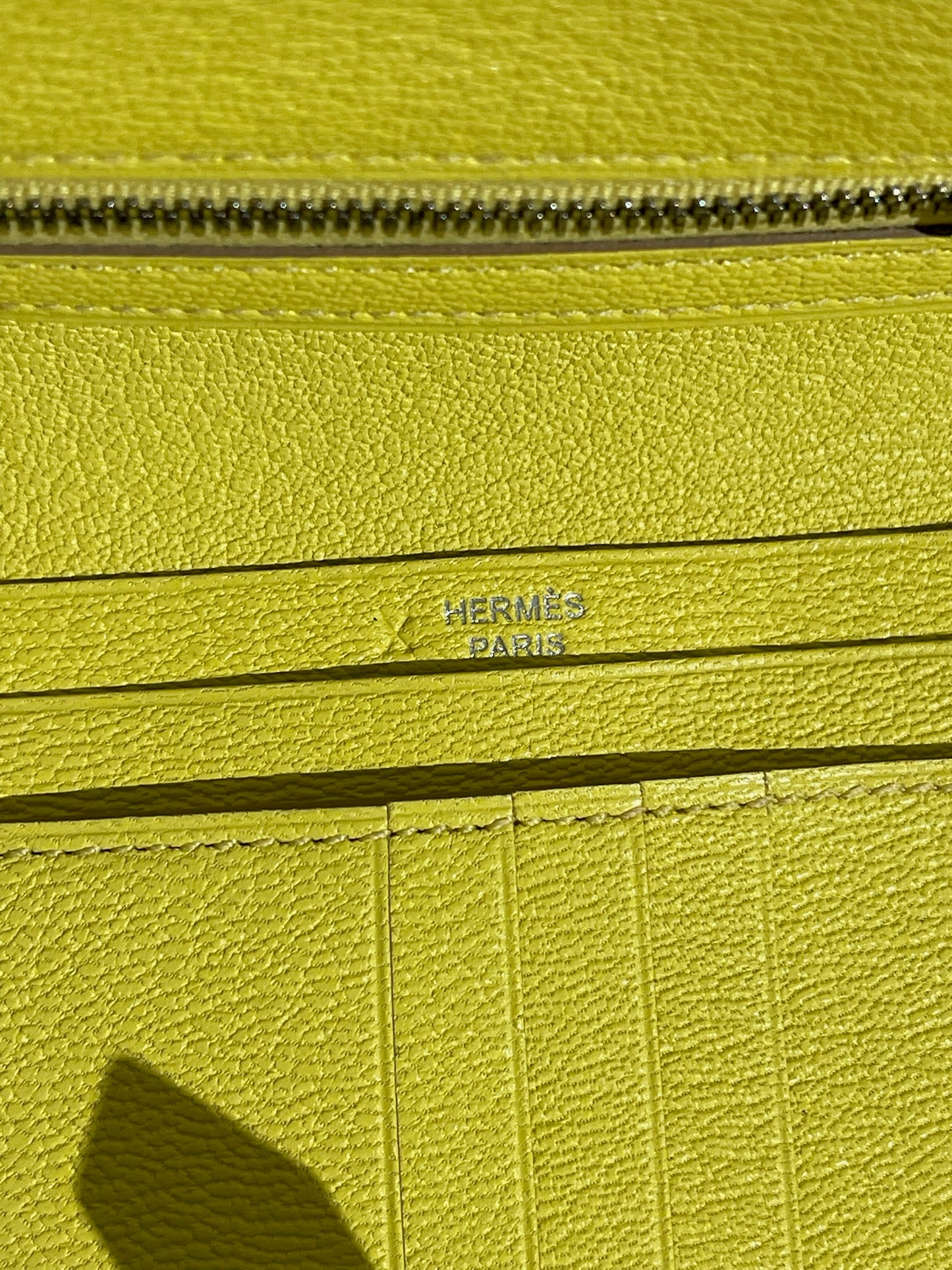 Portefeuille Hermès Béarn jaune