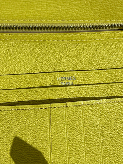 Portefeuille Hermès Béarn jaune