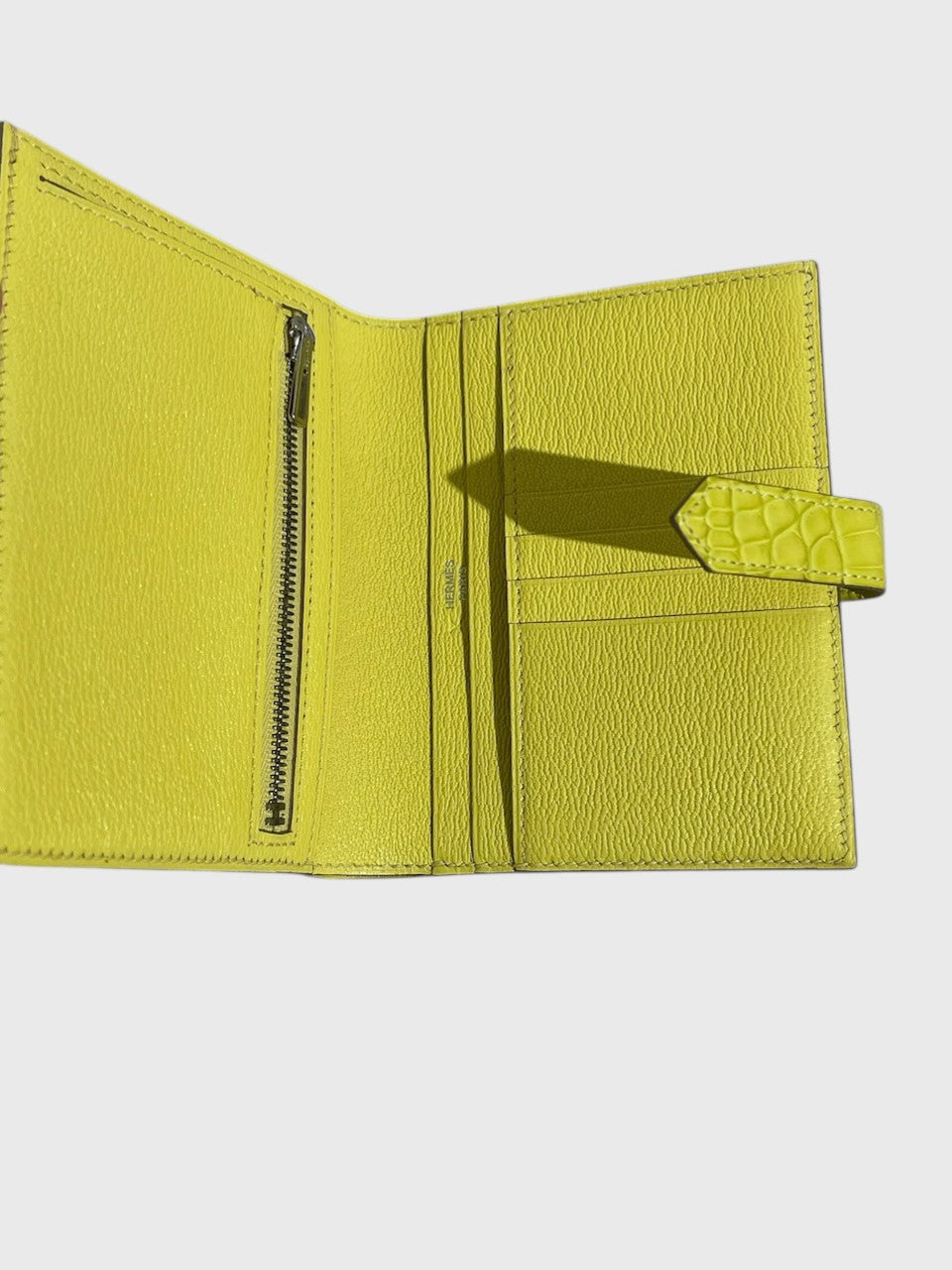 Portefeuille Hermès Béarn jaune