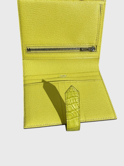 Portefeuille Hermès Béarn jaune