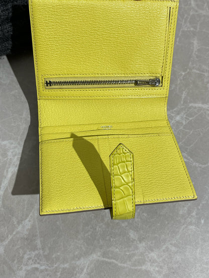 Portefeuille Hermès Béarn jaune