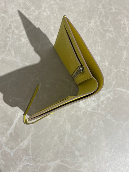 Portefeuille Hermès Béarn jaune