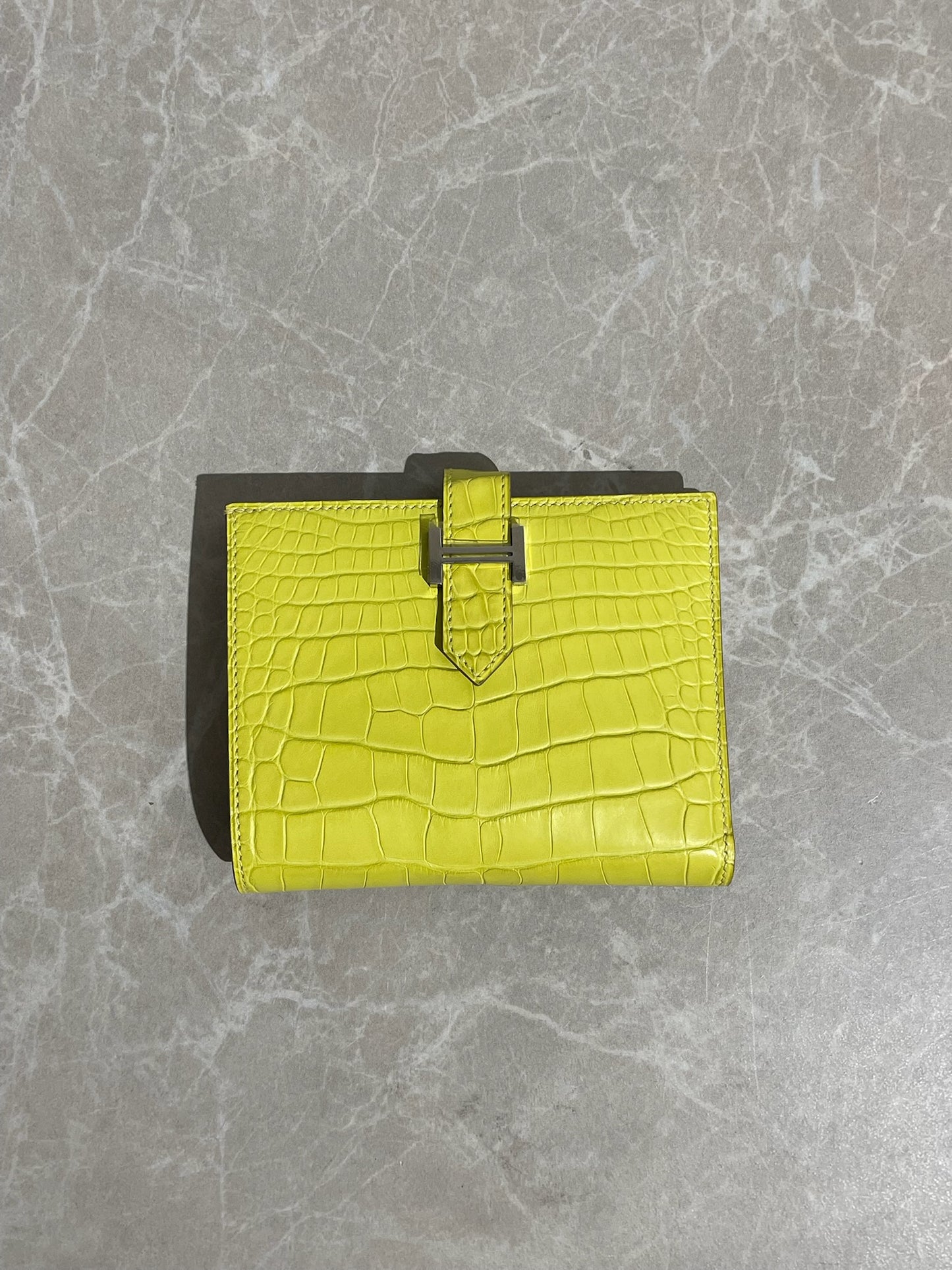 Portefeuille Hermès Béarn jaune