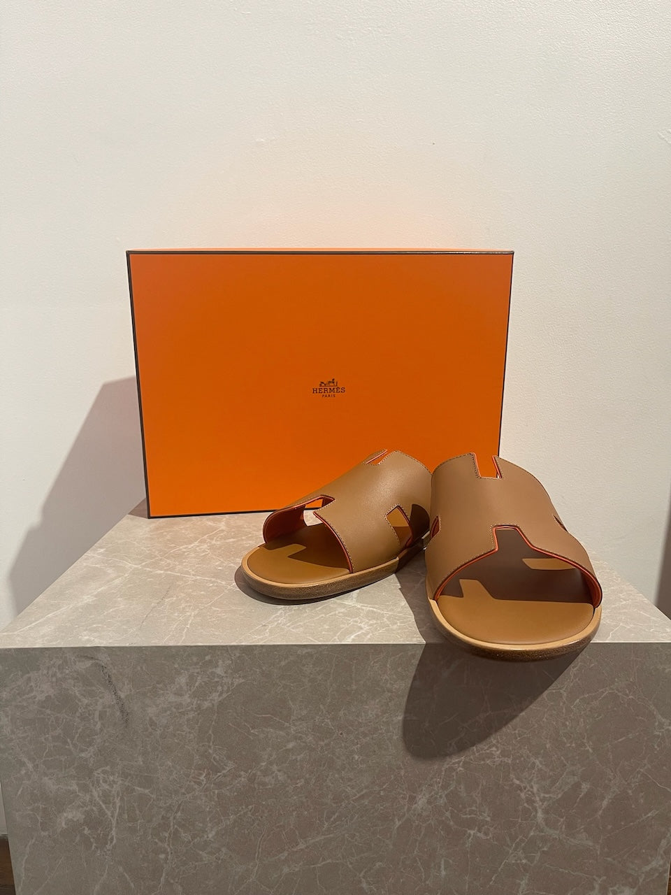 Mules Hermès Izmir camel T.43 NEUVES