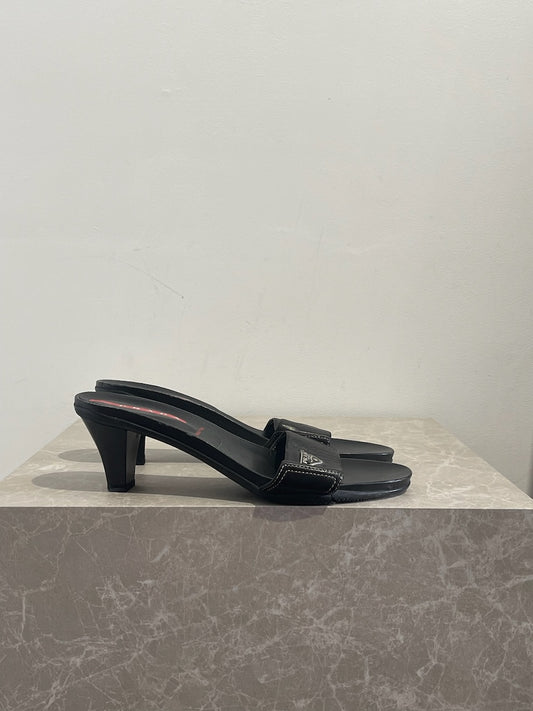 Mules Prada noires T.39