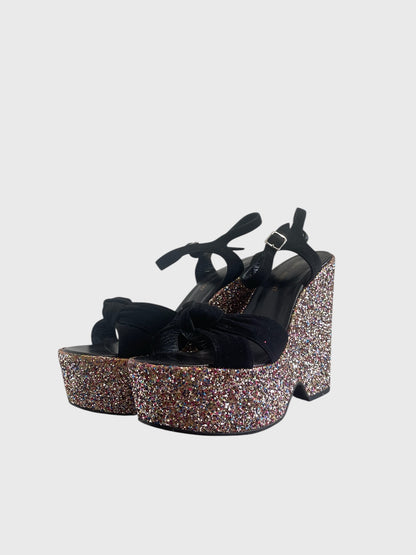 Sandales Saint Laurent noires T.37,5
