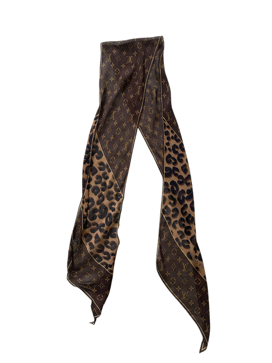Foulard Louis Vuitton léopard marron