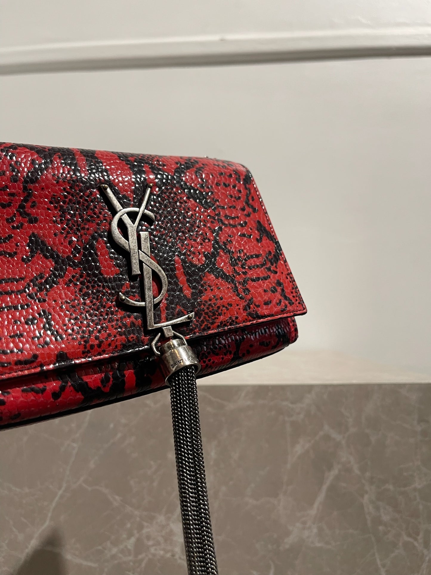 Sac Saint Laurent Kate Tassel rouge