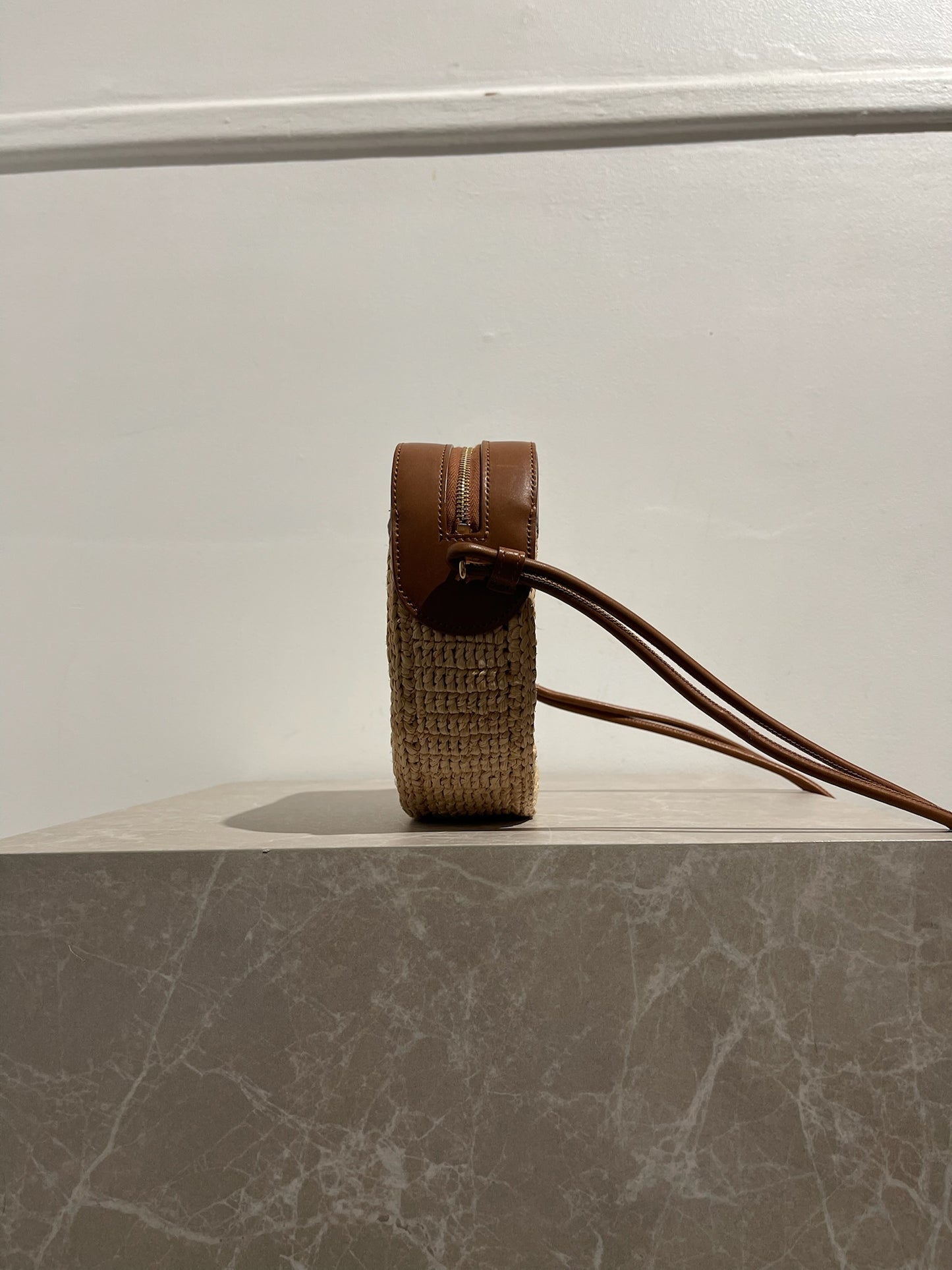 Sac Saint Laurent Coeur raphia