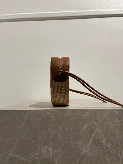 Sac Saint Laurent Coeur raphia