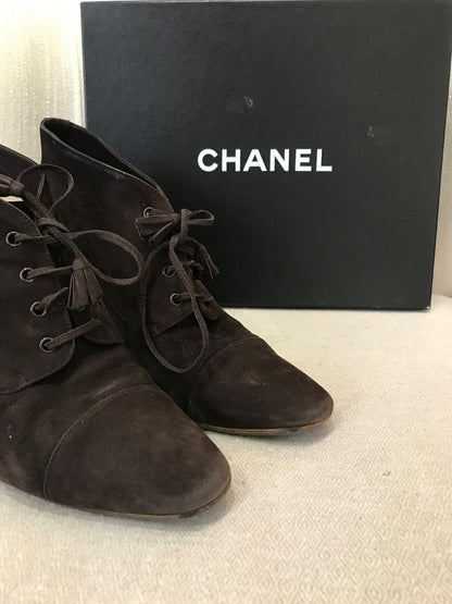 Boots Chanel marrons T.37,5