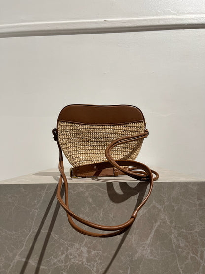 Sac Saint Laurent Coeur raphia