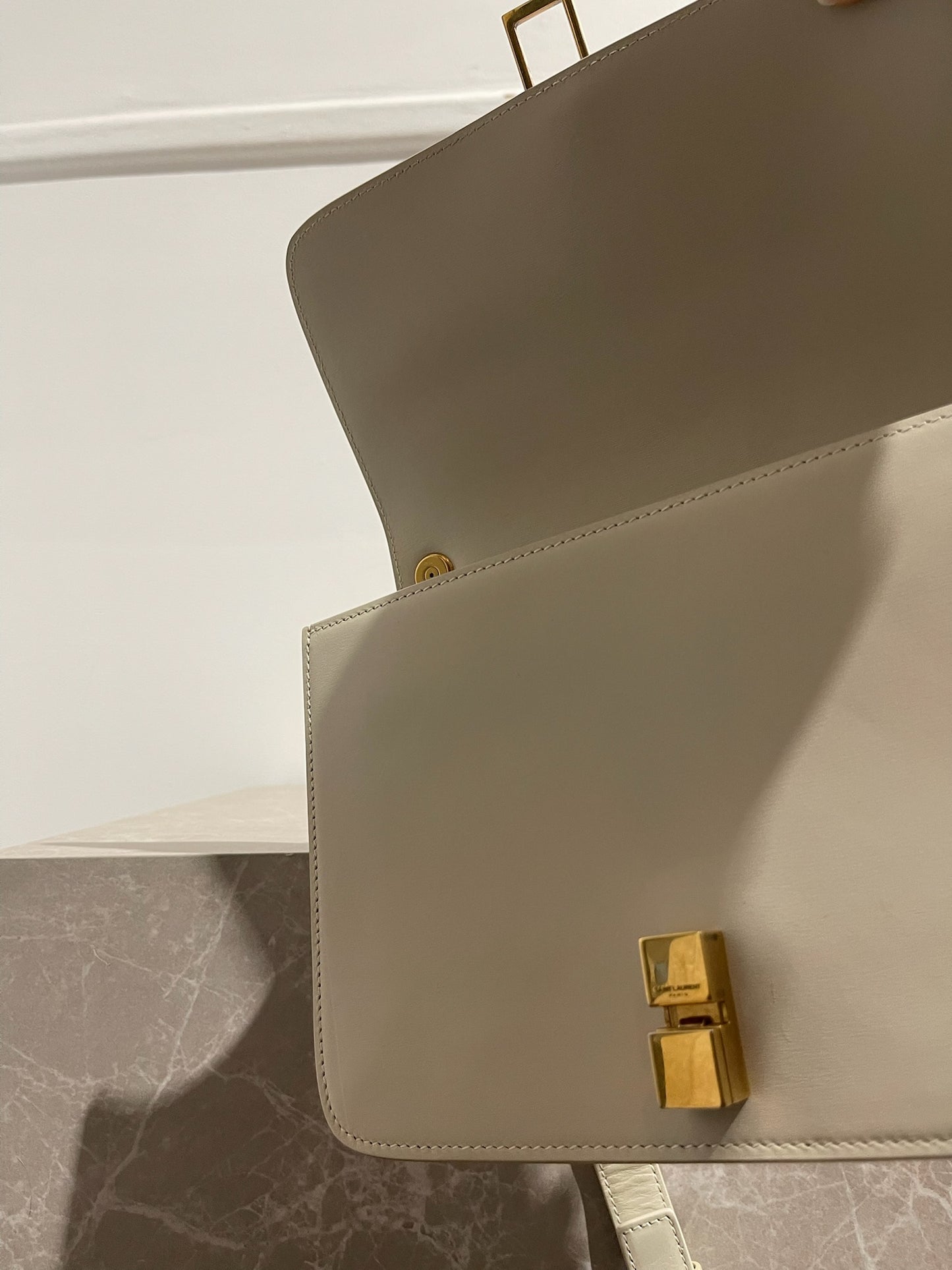 Sac Saint Laurent Carré Satchel blanc